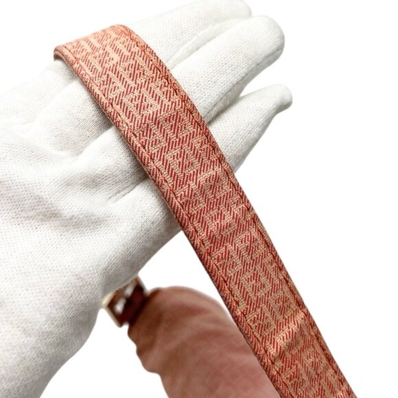 FENDI Vintage Zucchino Monogram Mamma Baguette Shoulder Bag Orange Pink [106017] - Picture 13 of 14